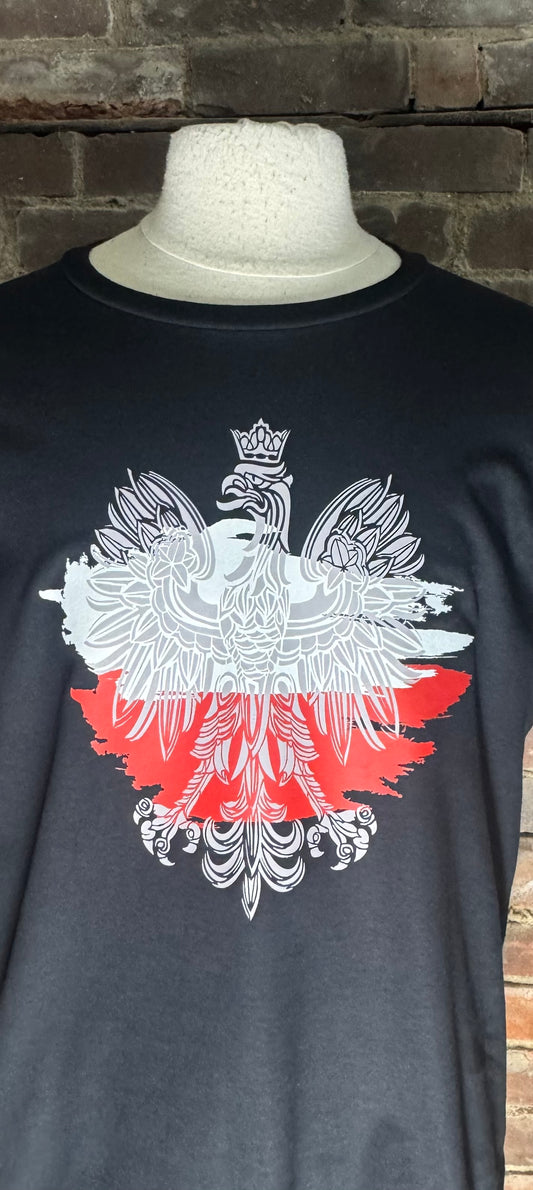 Gray Polish eagle with Poland flag t shirtNov22_17:59
