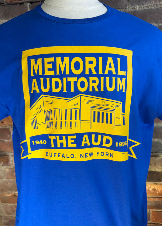 Memorial Auditorium the “Aud”t-shirt.Royal blue.