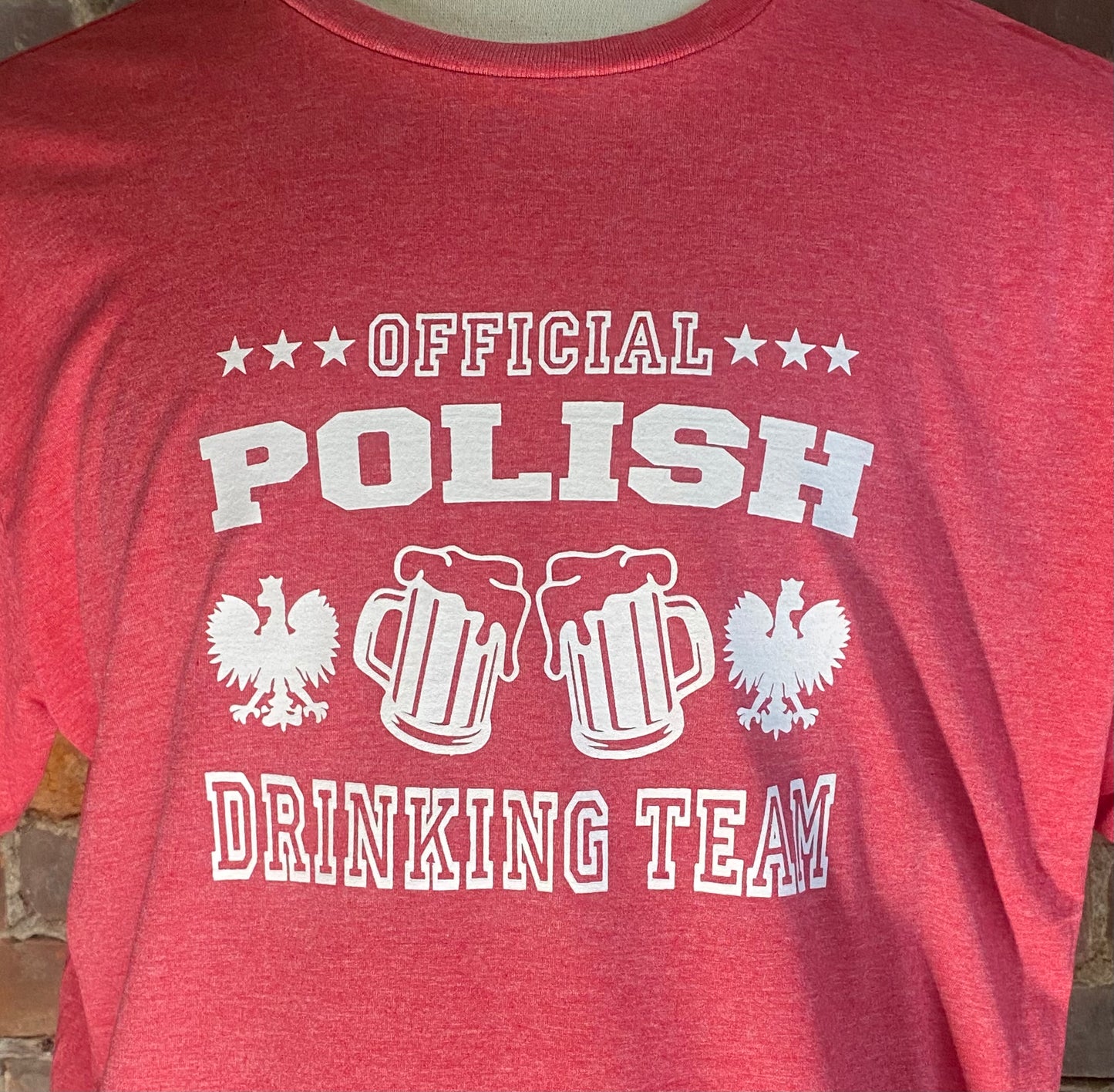 Official Polish Drinking Team t-shirt vintage red