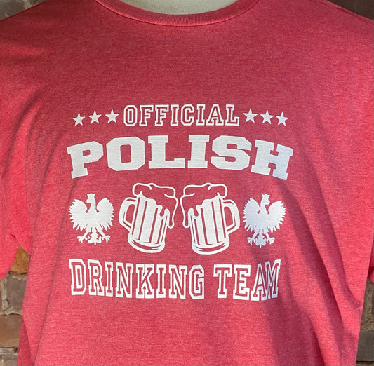 Official Polish Drinking Team t-shirt vintage red